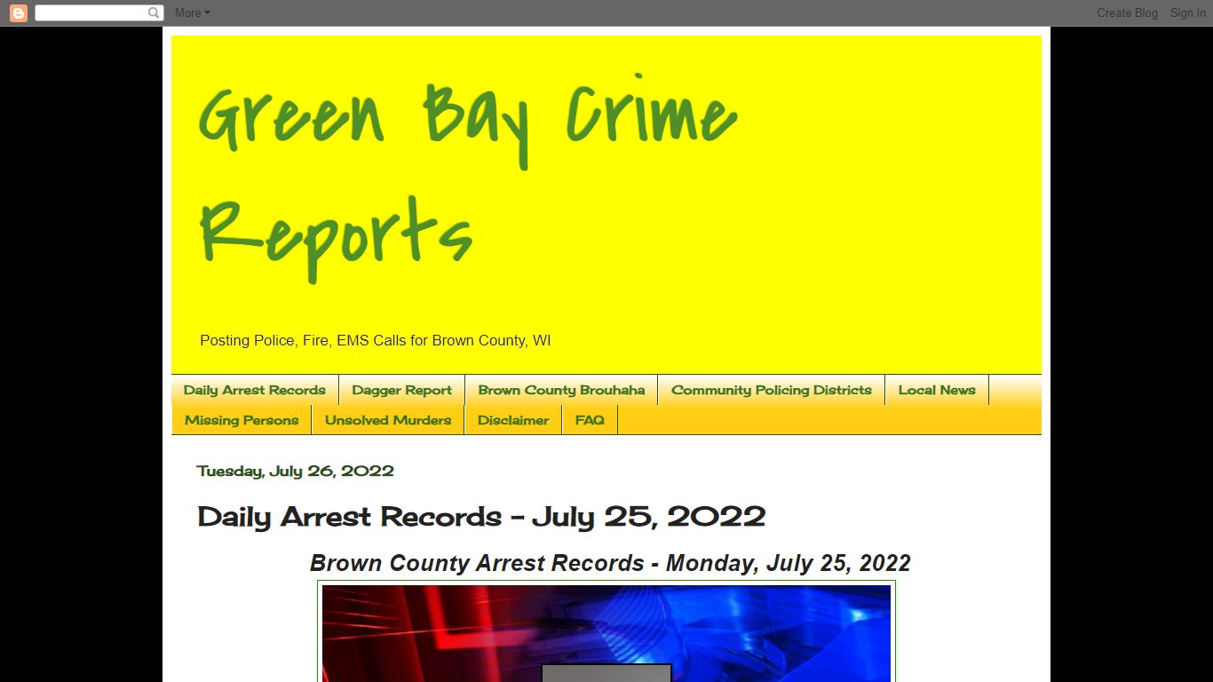 Green Bay Crime Reports: Daily Arrest Records - July 25, 2022